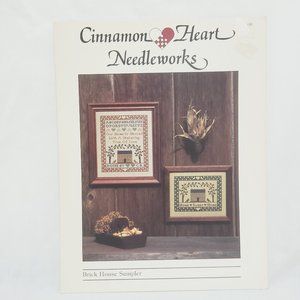 Cinnamon Heart Needleworks Cross Stitch Leaflet Brick House Sampler 1987